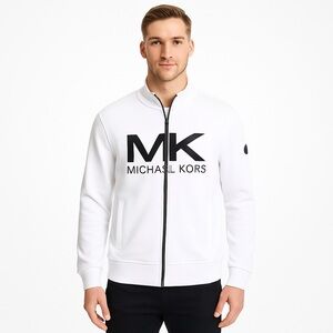 Michael Kors White Zip-Up Jacket |Size XL